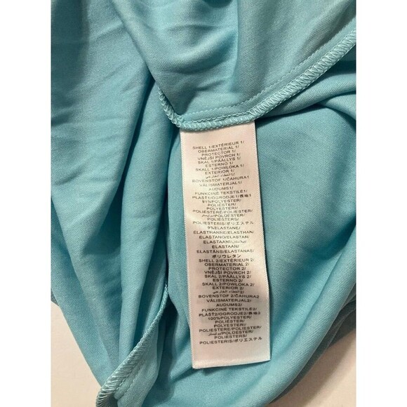 Adrianna Papell Floral Flutter Sleeve Wrap Dress Size 2 Aqua Pink Ruffle Hem - Picture 7 of 10